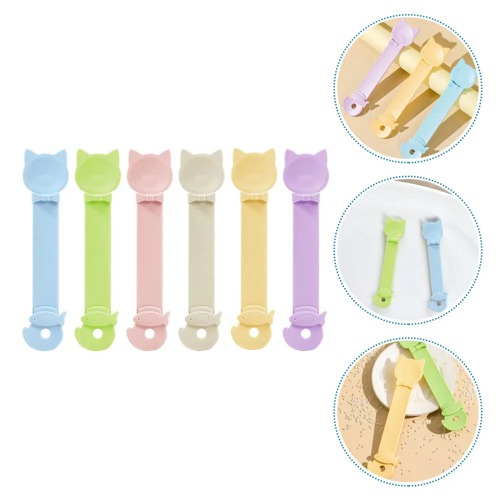 

6pcs Cat Strip Feeder Squeeze Spoon Lickable Treat Wet Food Dispenser Plastic Pet Tool Long Handle Save Time Effort Reduce