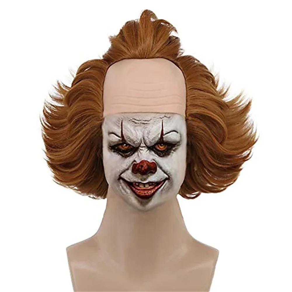 

Agusidi European And American Anime Joker Resurrection Pennywise Horror wig Halloween Mask Headgear Cosplay DM126