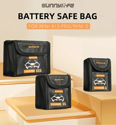 Storage Bag for DJI Mini 4/3 Pro Drone Battery Safety Explosion-proof Bag Dust Bag for Mini 3 Pro Portable Accessory