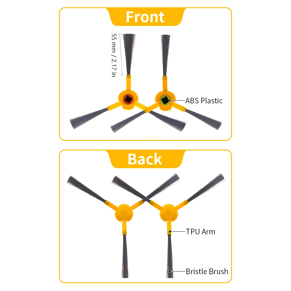 Escova lateral filtro rolo mop compatível com ecovacs deebot de55 dj35 dg36 dn55 dk35 dk33 dk45 dd35 dd37 peças de aspirador de pó