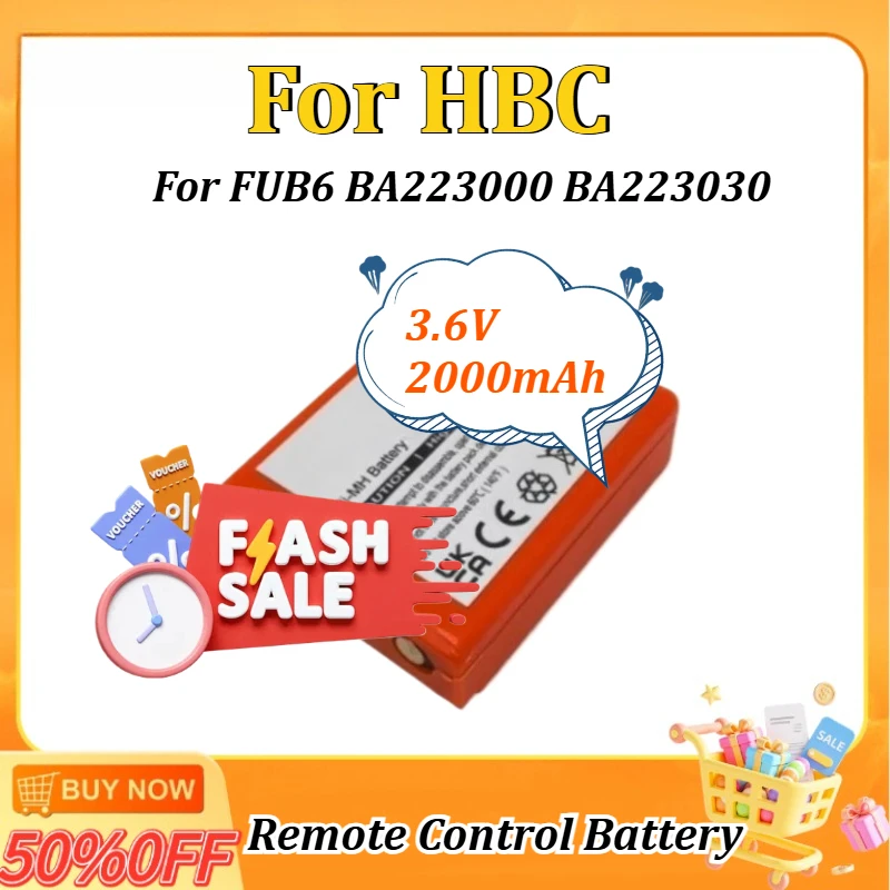 

Аккумулятор 3.6V 2000mAh для пультов ДУ HBC, FUB6, BA223031, BA223000, BA223030, сменный, перезаряжаемый
