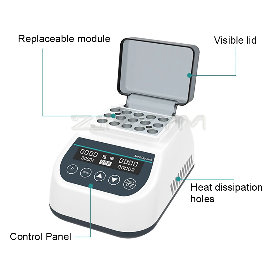 Imagem -03 - Mini Banho Seco Incubadora Laboratório Metal Banho Temperatura Constante Laboratório Termostato Aquecedor Incubadora com Bloco de Aquecimento 0.2 0.5 1.5 2ml