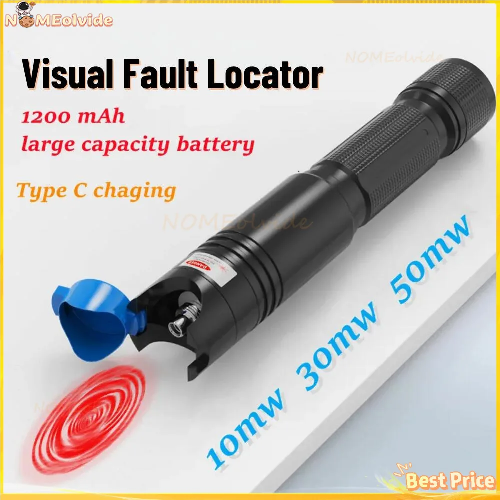

Оптическая ручка красного света, перезаряжаемый визуальный локатор неисправностей, 10 МВт, 30 МВт, 50 МВт, тестер оптоволоконного кабеля VFL, тип C