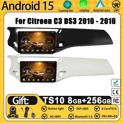 Car Radio Carplay For Citroen C3 DS3 2010 - 2016 GPS Navigation Video Android Auto Stereo Multimedia Player 5G Wifi No 2din