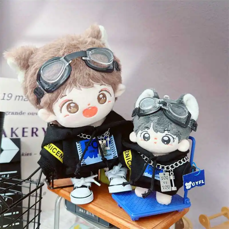 

Cute Idol Doll Clothes, Flying Protective Goggles Set, Plush Doll Clothes, DIY Changing Clothes, Games for Girls, 10 cm, 20cm