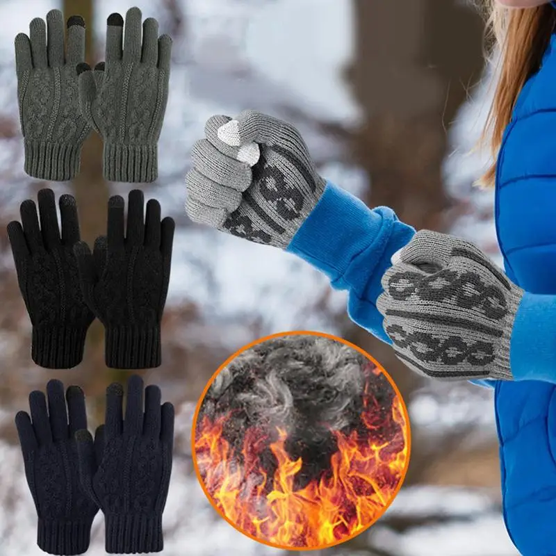 Guanti da ciclismo Guanti touchscreen caldi con dita antiscivolo Guanti invernali ispessiti da esterno per donna Uomo Mantieni le mani calde