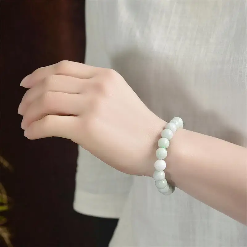 Pulseira de contas de jade natural artesanal cristal quartzo joias pulseira elástica presente de aniversário para crianças 1 peça