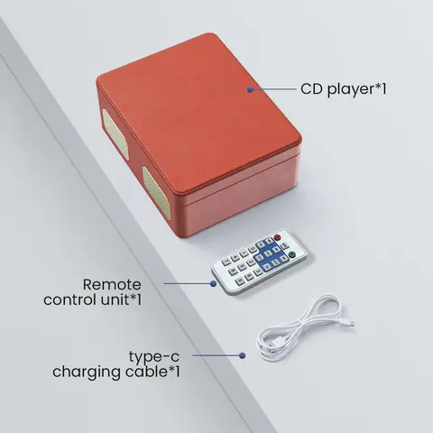 Bluetooth CD Player Rechargeable Support Remote Control CD Wireless CD Music Player 3.5mm AUX Portable CD Multimedia Player