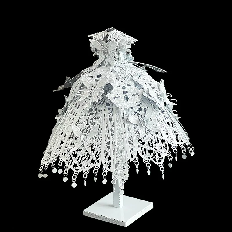 3D Metal Puzzle Beautiful White Lolita Dress DIY Handmade Assembly Model Laser Cutting Kits Jigsaw Puzzle Toys For Kids Adult