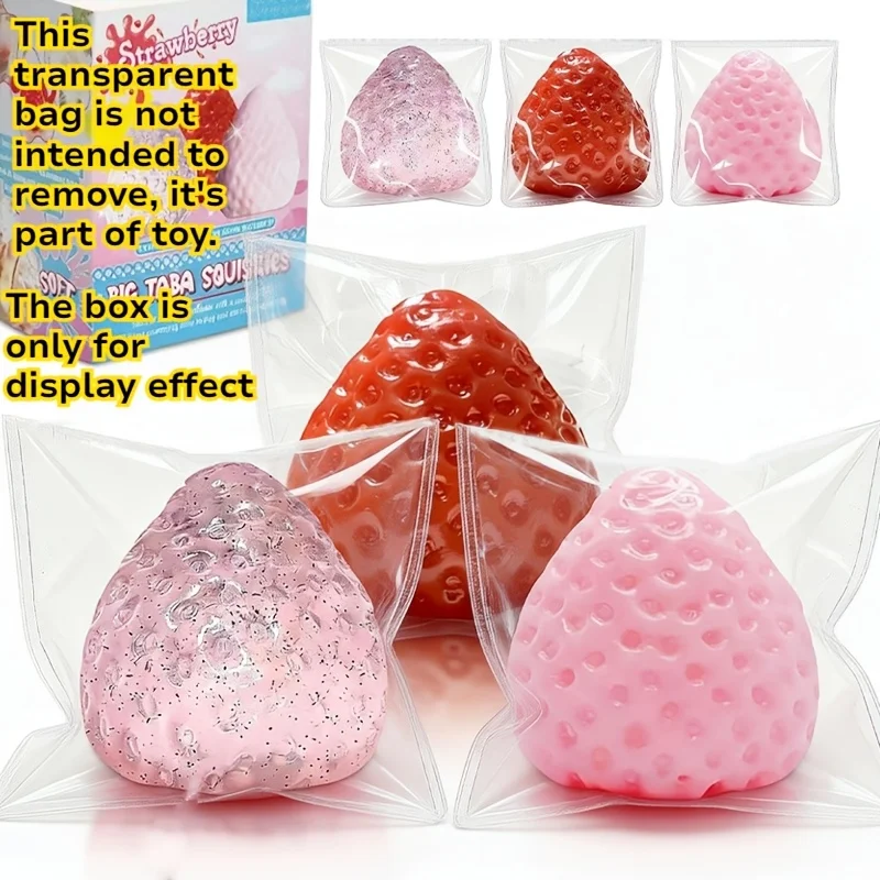 

(HefengCL)Taba Cute Strawberry TPR Squishy Toys, Multi-color, Slow Rebound, Perfect Holiday & Back to School Gifts