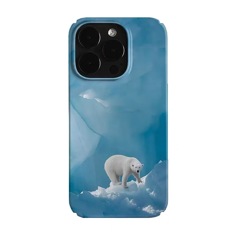 

Blue Cute Polar Bear Phone Case for IPHONE 17 Air 16E 15 PROMAX 14 Plus 13 12 MINI 11 PRO 16Plus XR XS MAX Acrylic Phone Cover