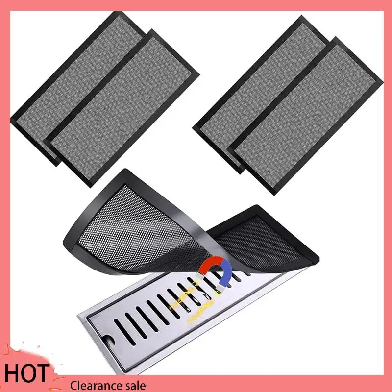 

A88Z Напольные вентиляционные крышки Магнитная сетчатая крышка из ПВХ, упаковка из 4 черных вентиляционных отверстий Крышка напольного вентиляционного отверстия