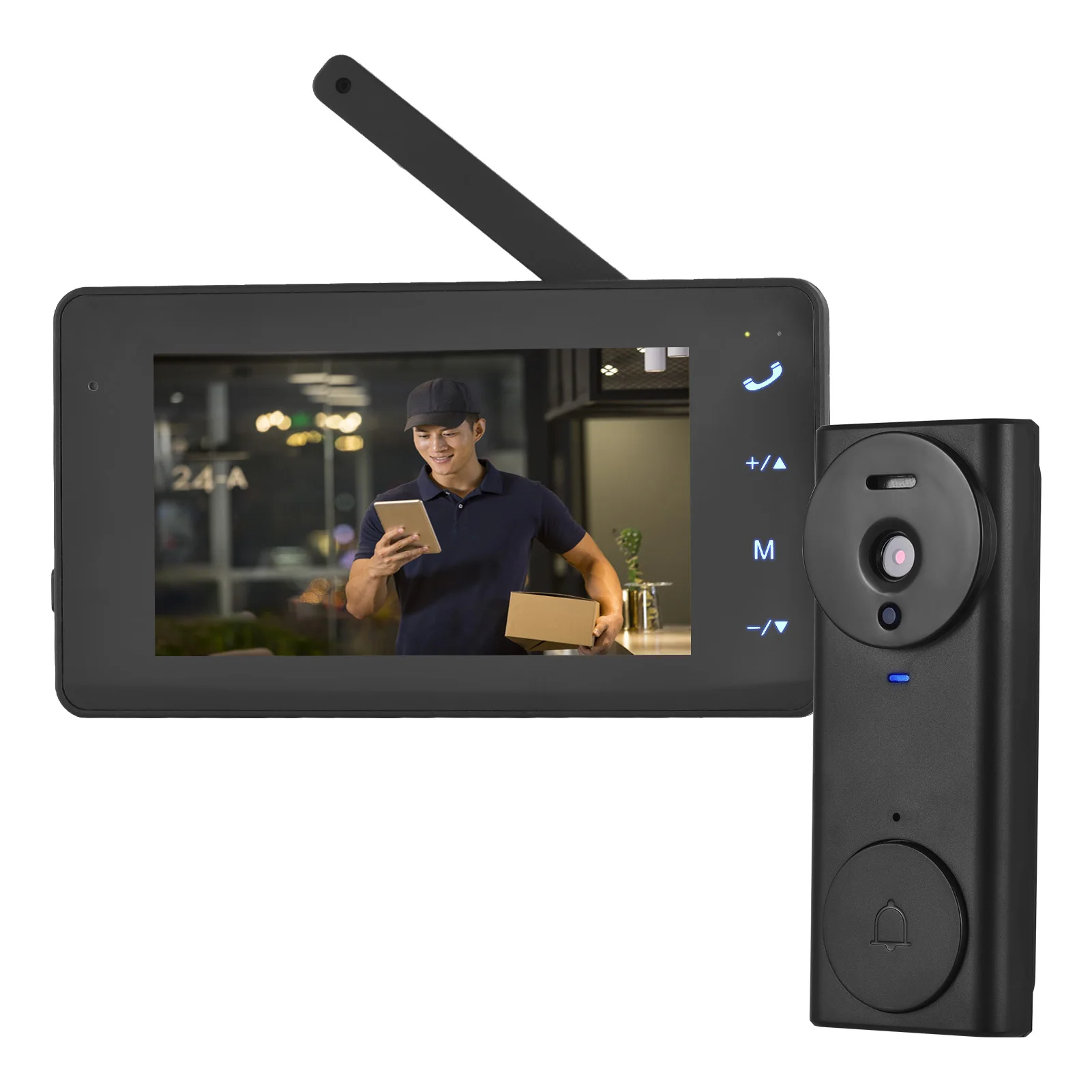 2.4G Wireless Video Doorbell Camera with Monitor Display 4.3 IPS Screen Video Door Phone Camera Kits 170 Degree Night Viewing