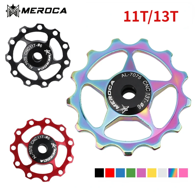 MEROCA MTB Bike 11T 13T lega Jockey Wheel bicicletta deragliatore posteriore puleggia di guida cuscinetto in acciaio