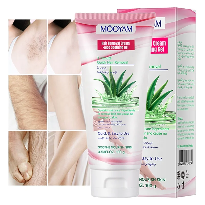 

5 Mins Painless Depilatory Natural Organic Aloe Vera Hair Remover Body Hair Removal Cream for Women and Men