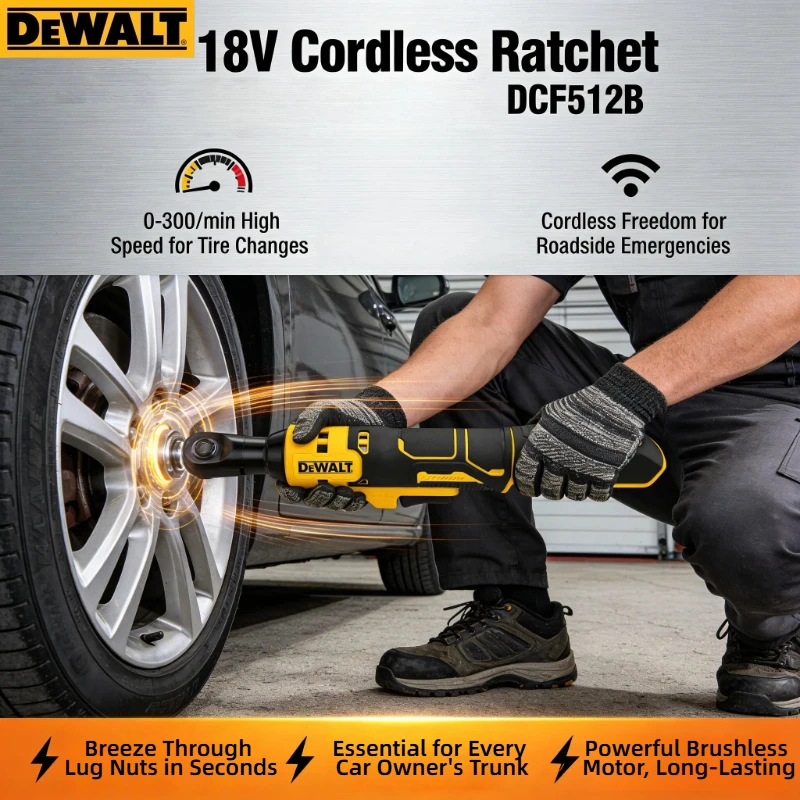 Dewalt DCF512 3/8 ，1/2 Inch Brushless Ratchet Right Angle Wrench LED Cordless Driver Variable Speed Power Wrench 20V Power Tools