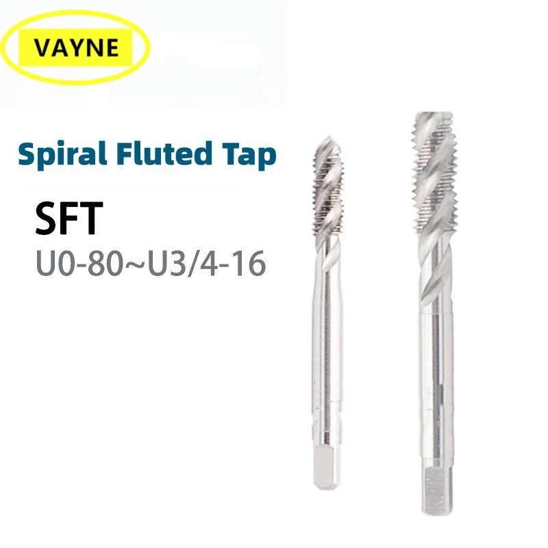 

VAYNE HSSE American Spiral Fluted Tap UNC UNF UNS 1-64 8-32 2-56 4-40 10-24 5/16-18 7/16-14 9/16 Machine Screw Fine Thread Taps