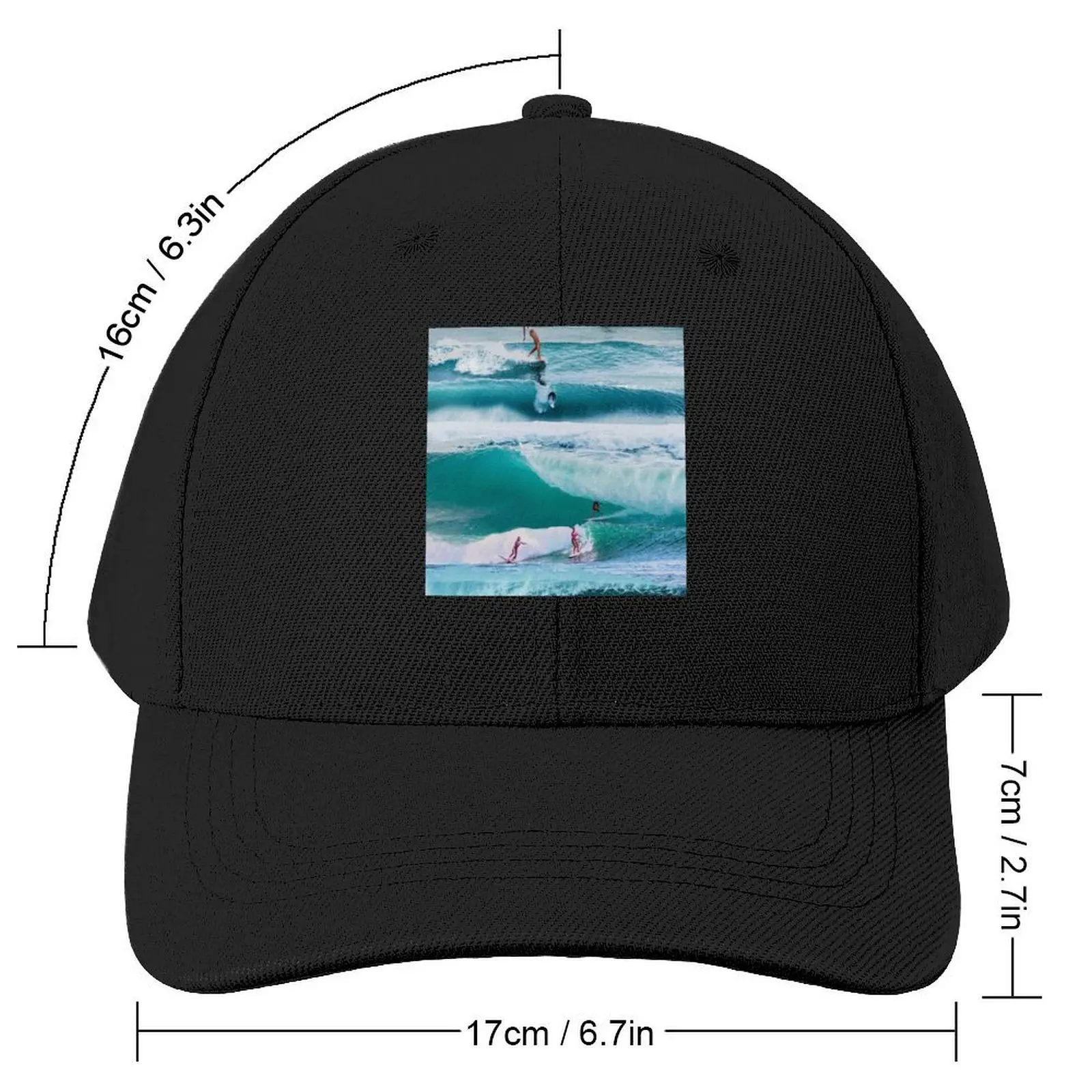 HAPPINESS COMES IN WAVES Baseball Cap Uv Protection Solar Hat Trucker Cap Ladies Men's