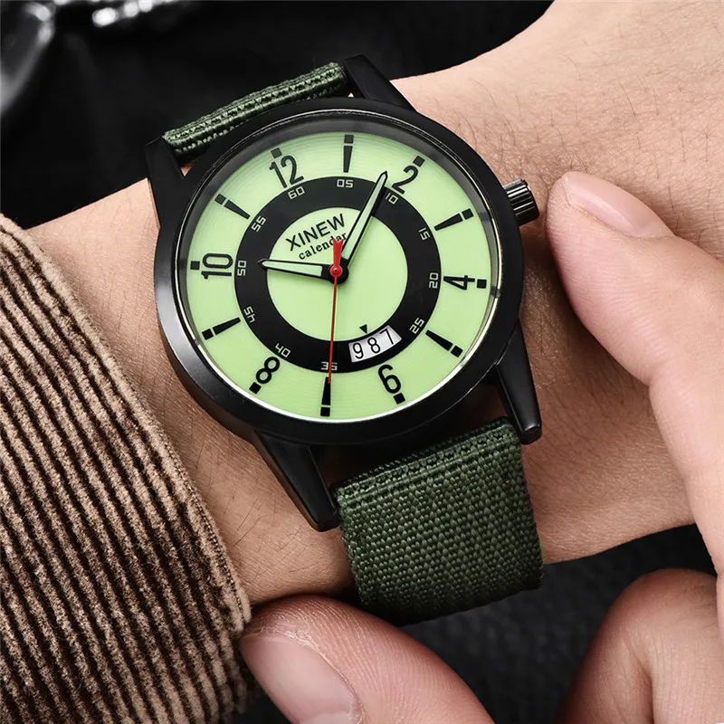 

Men XINEW Brand Watches Students Fashion Casual Nylon Band Sports Army Date Cheap Quartz Watch Erkek Barato Saat Montre Homme