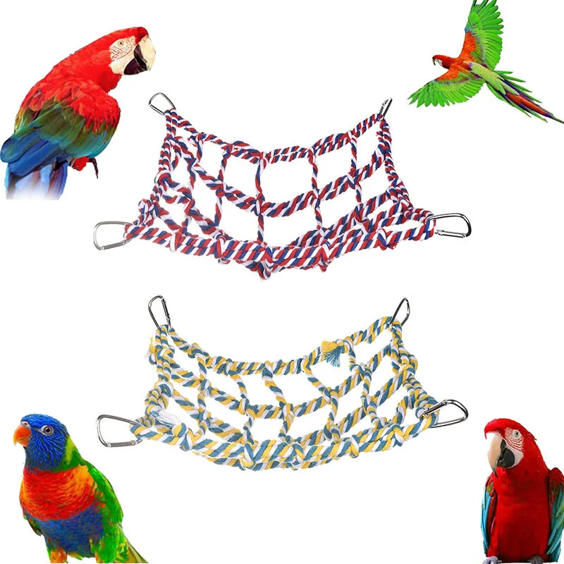 

Bird Climbing Net Swing Rope Parrot Hammock Chewing Toy Rope Stand Hamster Squirrel Pet Hanging Climb Play Net