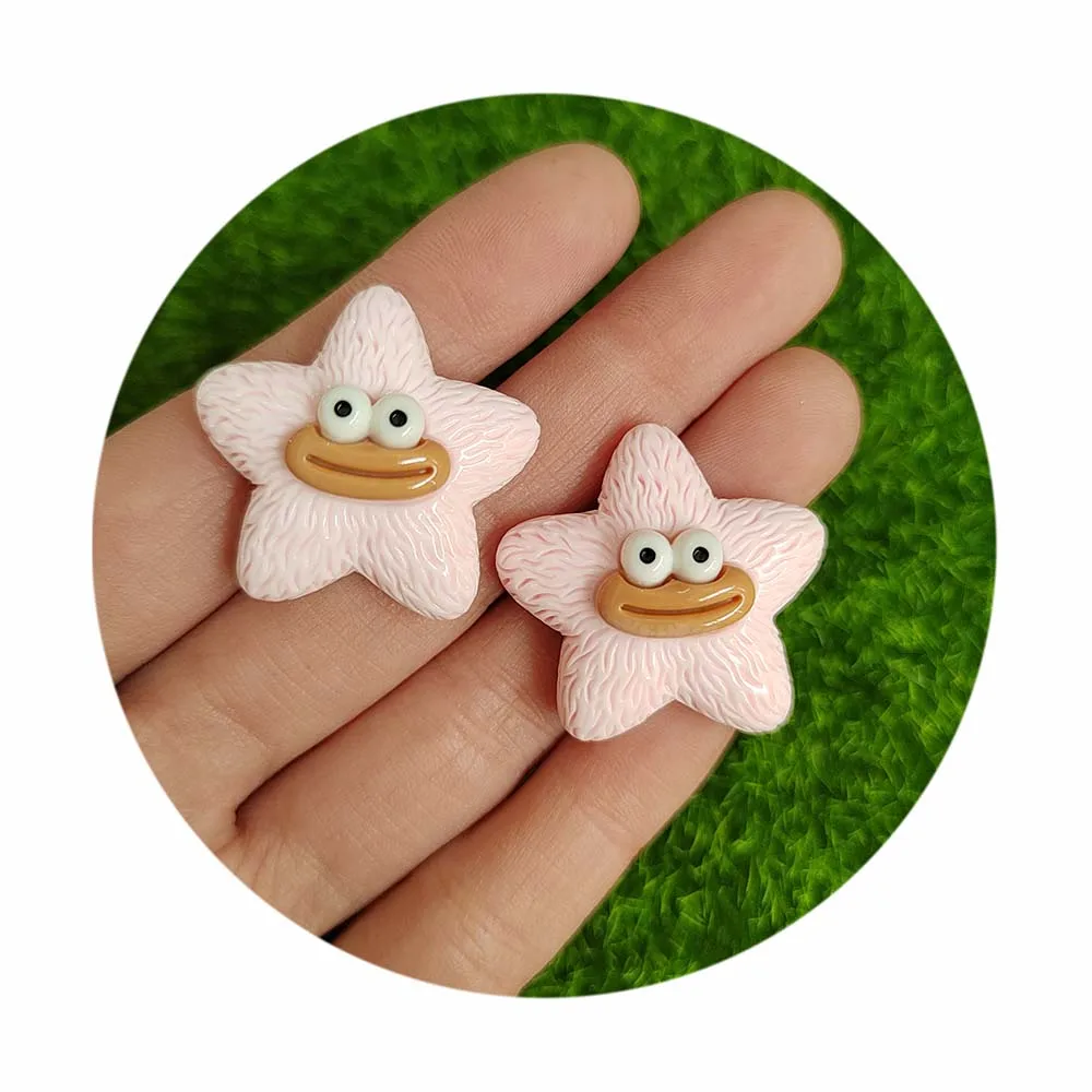 Mixed Cartoon Sausage Mouth Big Eyes Flat Back Stars Cabochons For Hairpin Phone Case Scrapbooking DIY Jewelry Craft Decoration