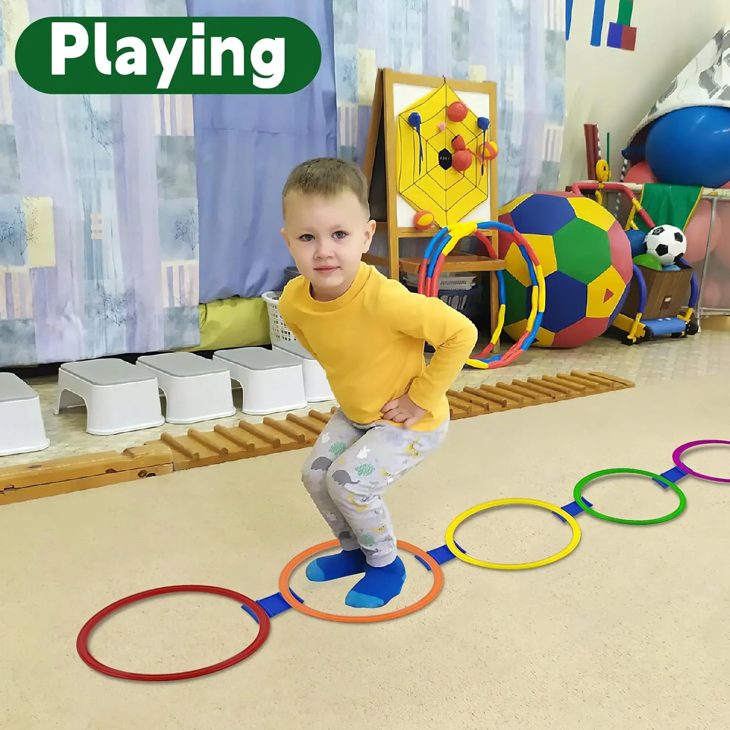 Agility Rings Training Hopscotch Rings Plastic Circle Jumping Hoops For Exercise Soccer Football Gym Footwork Training