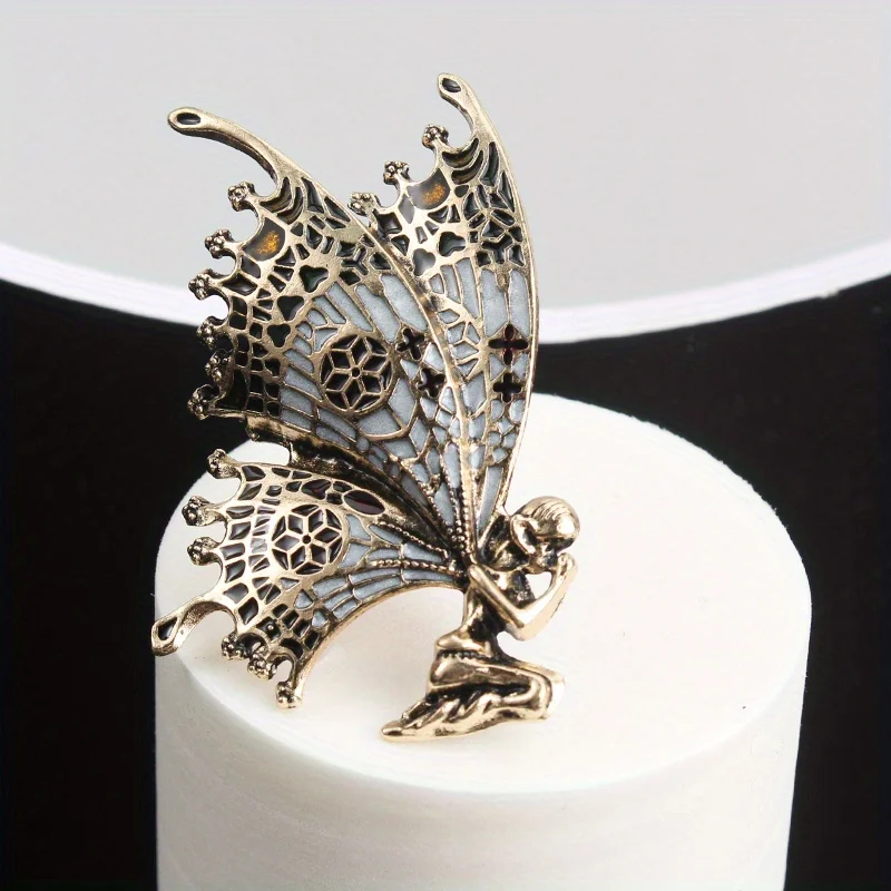 Vintage Barock Prayer Maiden Angel Tropfendes Öl Brosche