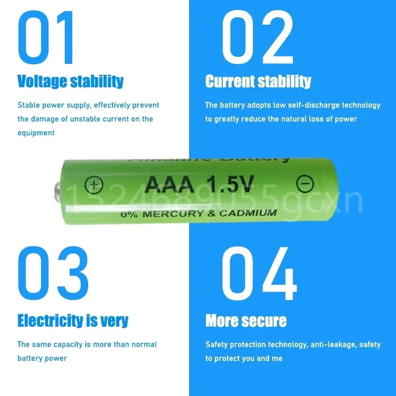 리모컨 전자 장난감 LED 조명 면도기 라디오용 알카라인 배터리, AAA 충전식 배터리, 1.5V, 2100mah, 신제품