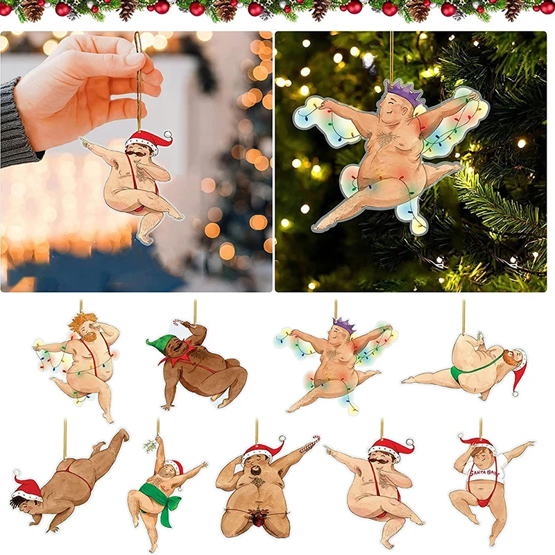 Funny Christmas Tree Hanging Male Female Dance Pendant Christmas Decoration Navidad 2023 New Year\'s Decor Party For Home Decor