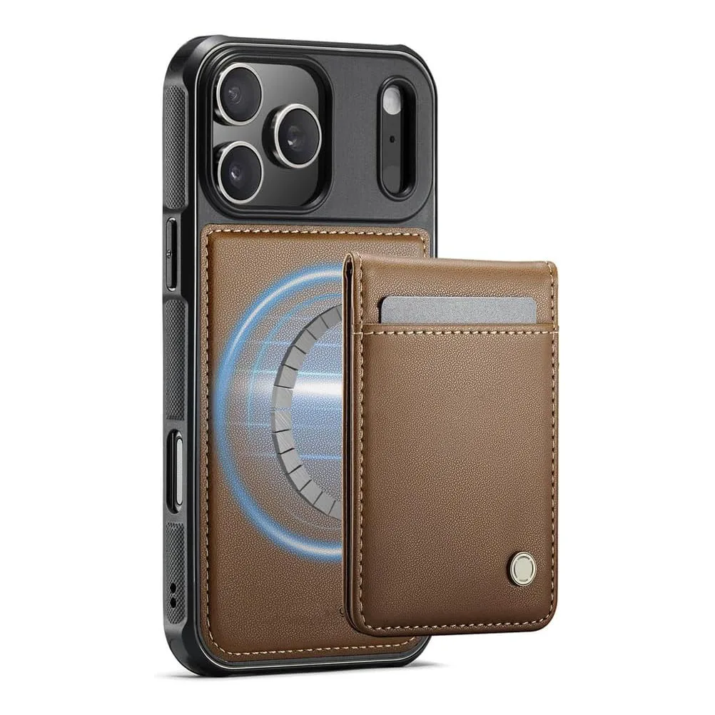 

Leather Case for iPhone 17 Pro Max/17 Pro/Air/17 - Magnetic Shockproof, Detachable Card Slot, Stand Function