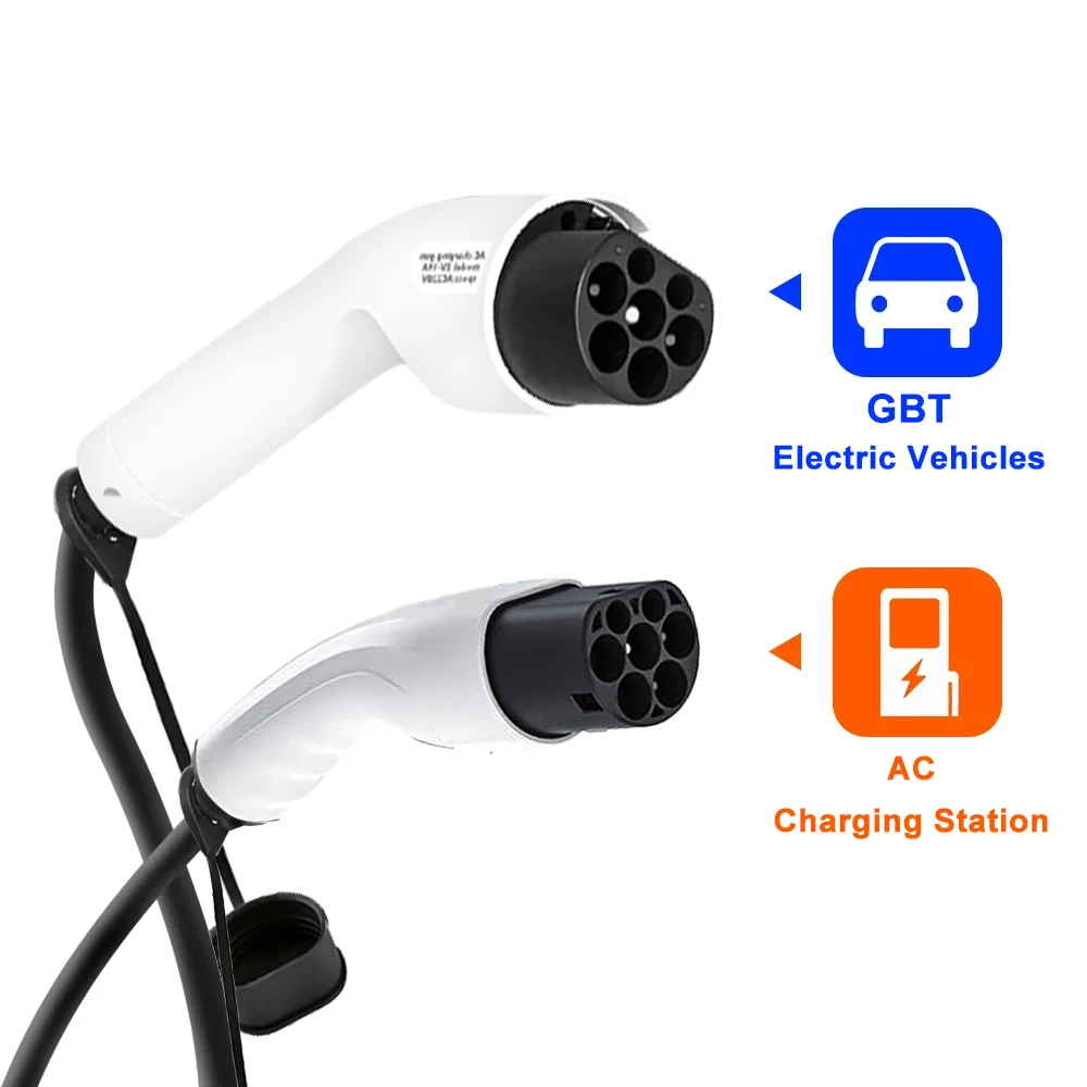 Teschev Type 2 Charging Cable GBT Plug 32A Compatible with PHEV & Electric Car with GBT Socket for 7kw Mode3 AC Station