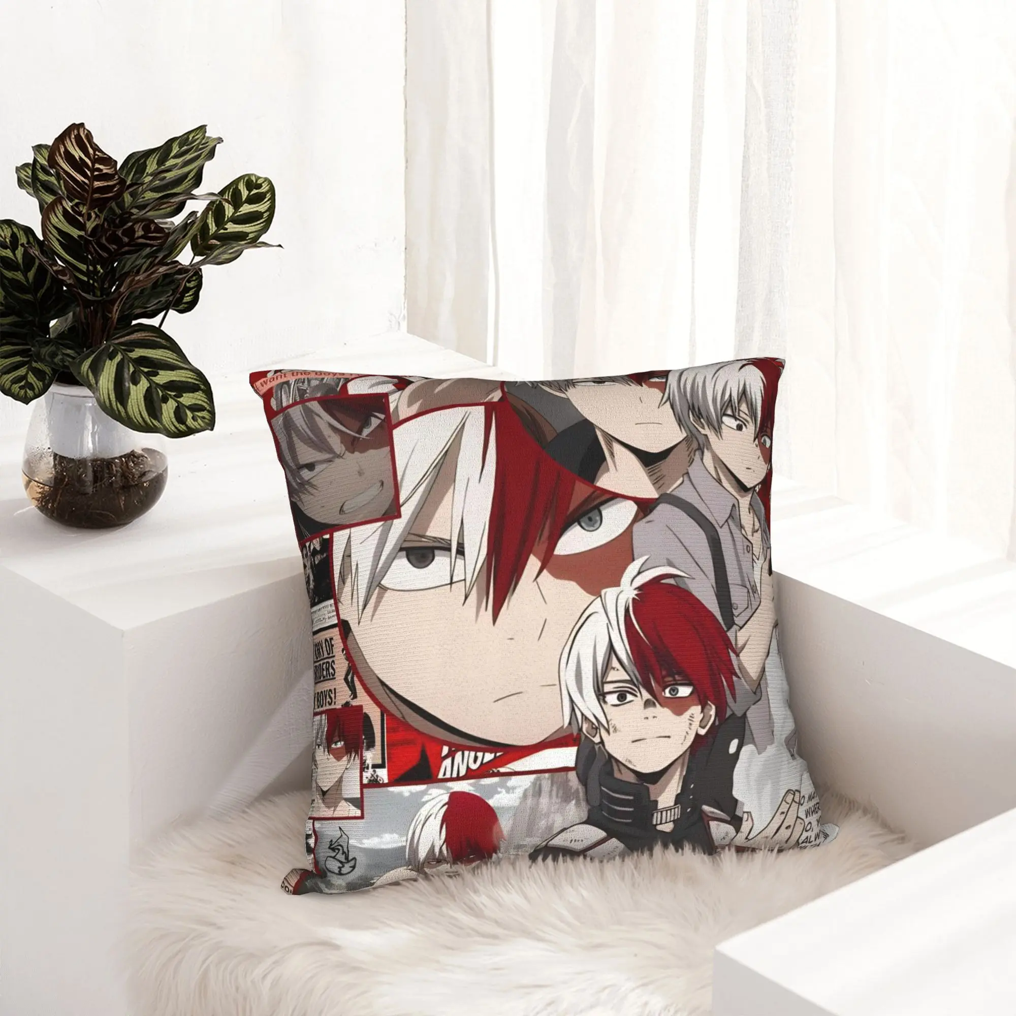 Anime My H-Hero A-Academia Pillowcase Printed Polyester Cushion Cover Decoration  Throw Pillow Case Cover Home Zipper 40*40cm