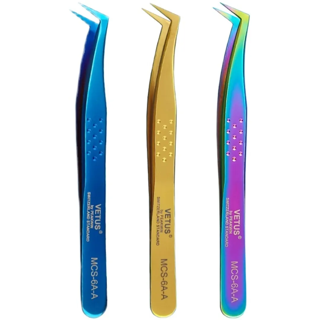 High quality grafted eyelash tweezers, stainless steel high-precision 7-shaped clip, straight curved and beautiful eyelashes