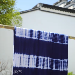 Cotton Silk Handmade Blue Dyed Cotton Fabric Tie-dye Cloud Dyed Sofa Pillow Ethnic Clothes Hanfu Table Background Cloth DIY