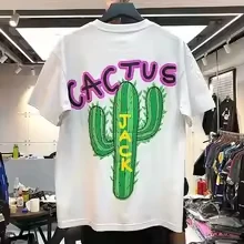 New Luxury Cactus Jack Hip Hop Tshirts Travis 2024 Men's Hip Hop Cotton T-Shirt Streetwear Tee Top