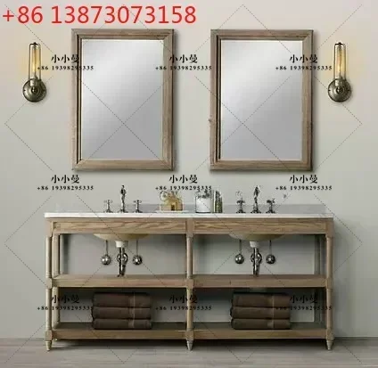 Export European solid wood antique furniture, American country bathroom cabinet
