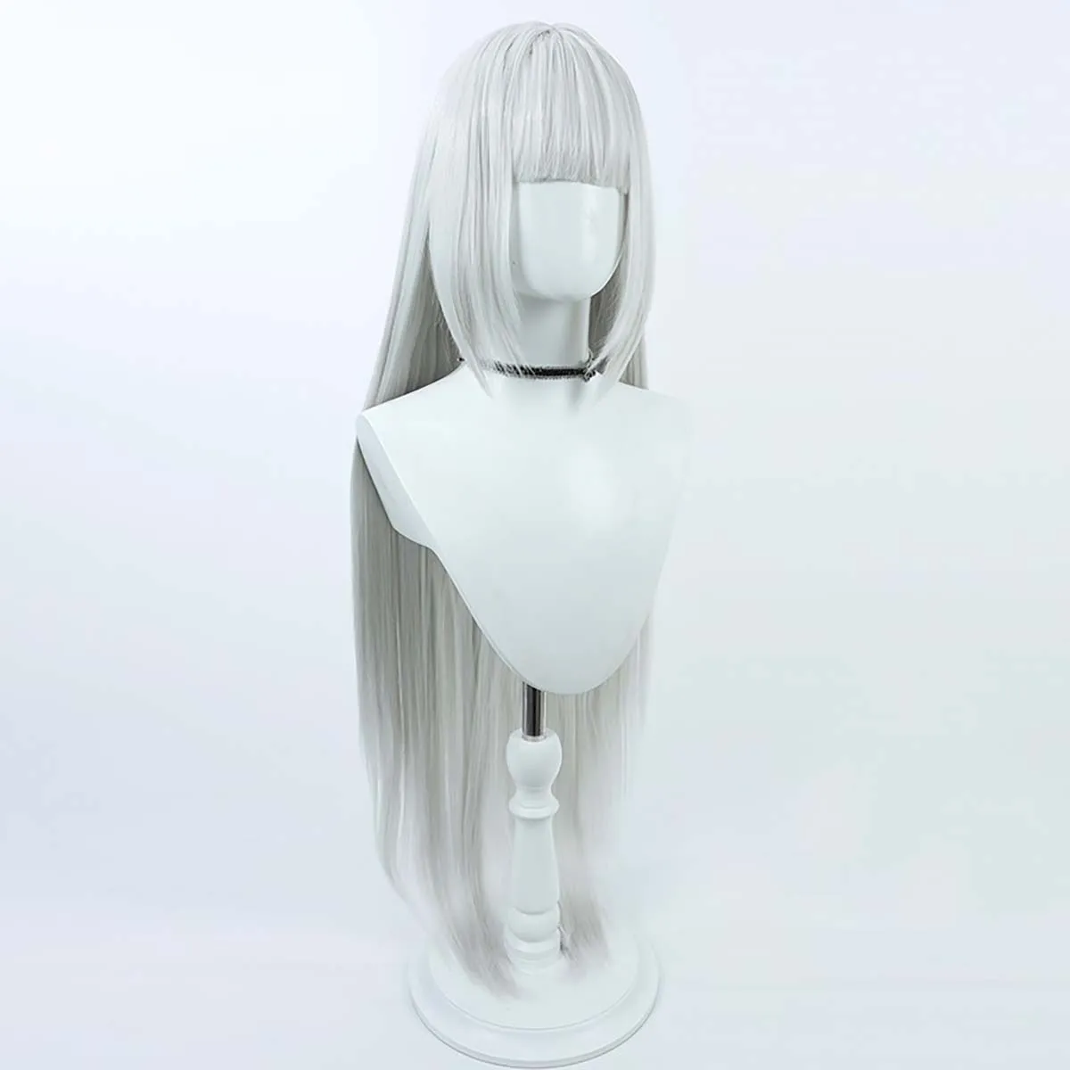 Halloween Carnaval Mujer Juego Blanc Cosplay Pelo sintético resistente al calor Peluca de 1M