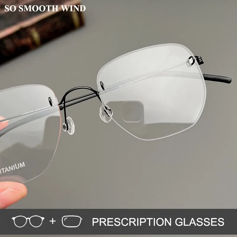 

Denmark Polygon Square Rimless Optical Frame Men Women Screwless Light Prescription Eyeglasses Spectacles Customized Eye Glasses