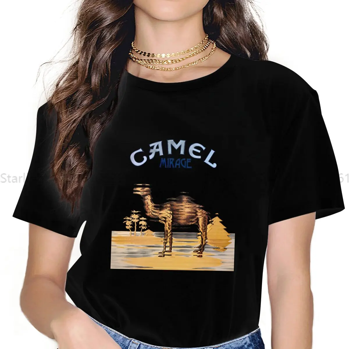 Mirage Sand Women TShirt Camel Girls Y2k Basic Tops O-neck Polyester Female T Shirt Funny Gift