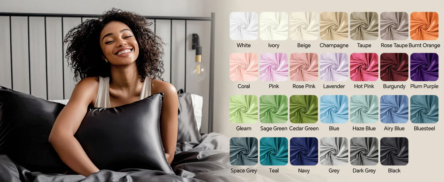 1er-Pack Satin-Körperkissenbezug, Weicher und Atmungsaktiver Körperkissenbezug, Kühlender und Seidiger Langer Kissenbezug für Haar und Haut – Detail 2
