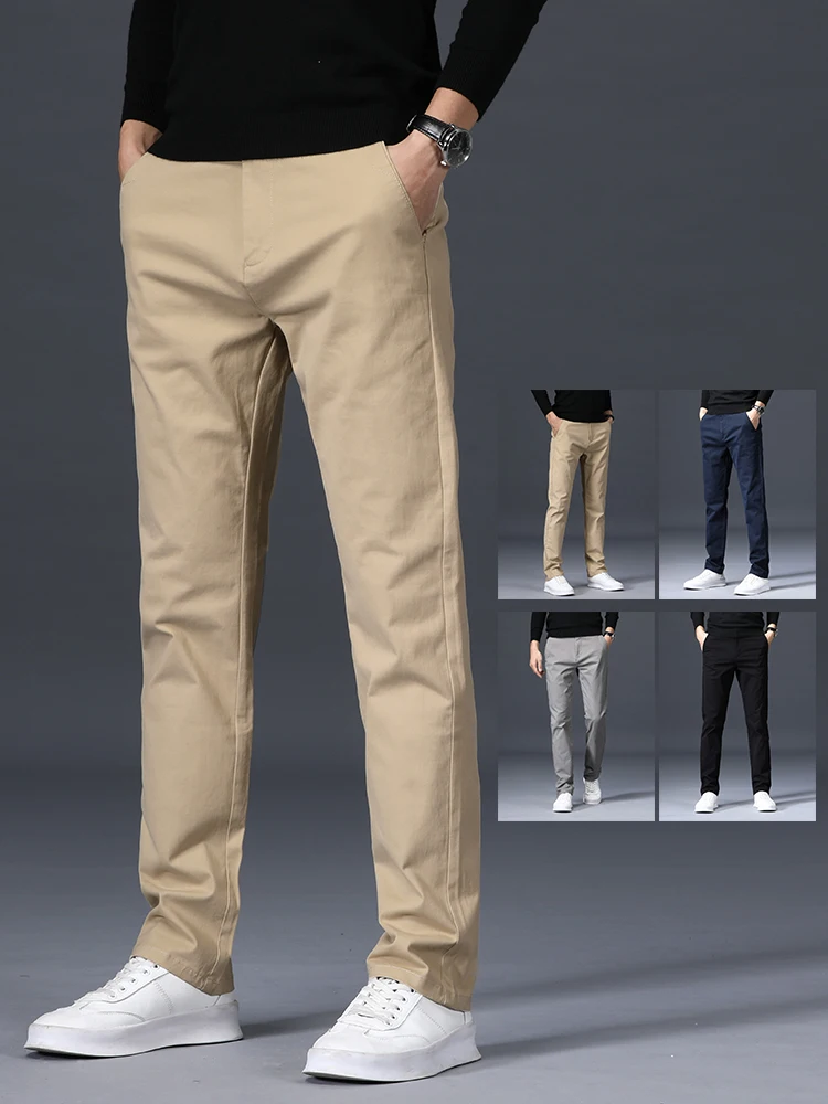 

Summer Thin Loose Casual Pants Solid Color for Men Elastic Straight Leg Fashionable and Comfortable Casual Long Pants Male