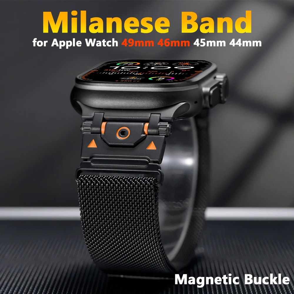 

Milanese Loop Strap for Apple Watch Ultra 2 49mm Band 46mm 44mm 45mm Correa Magnetic Bracelet IWatch Series 10 9 8 7 6 5 SE Belt