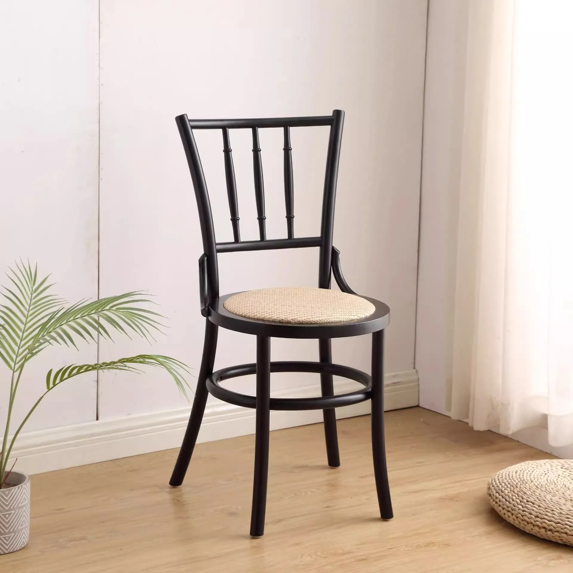 DSA   rattan retro solid wood home dining chair B & B cafe dining table and chairs