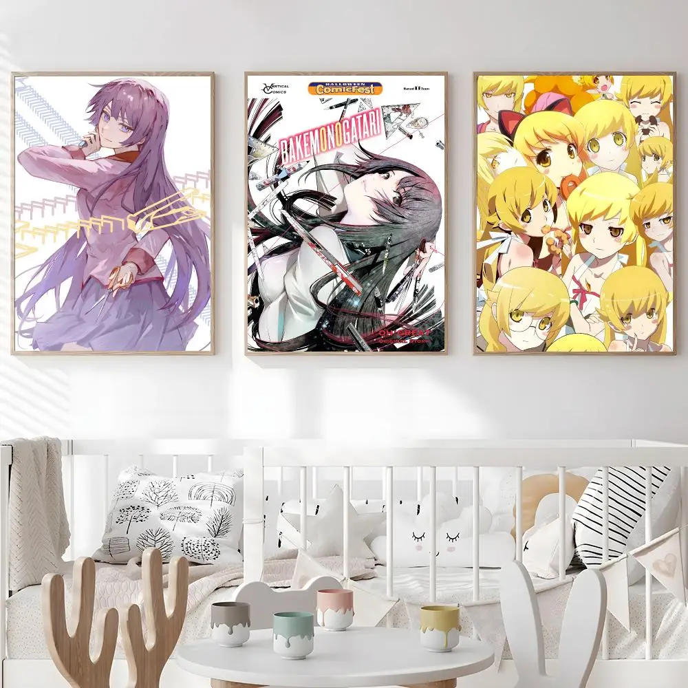 Anime Hitagi Senjougahara / Shinobu Oshino   Print Wall Art Pictures Canvas Painting Living Room Bedroom Home Decor Poster