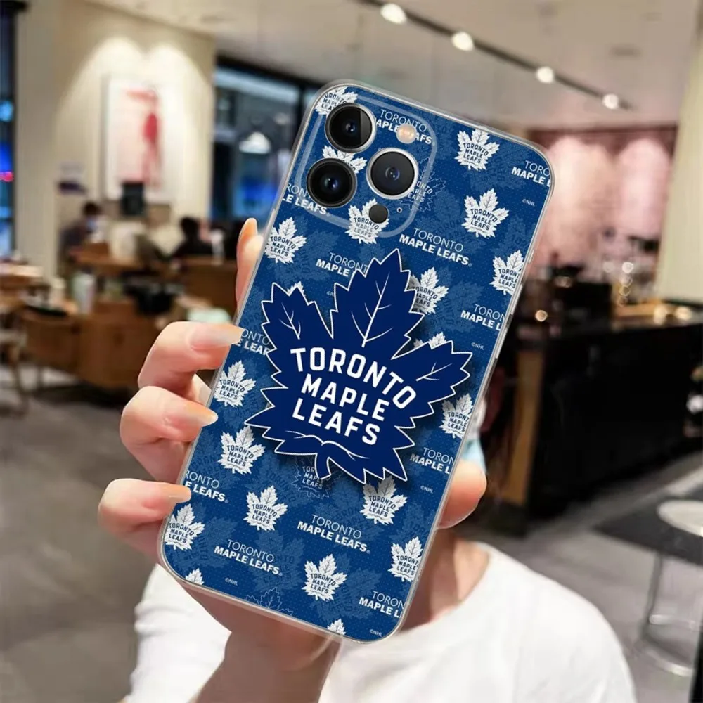 Classics Bule Maple Leaf Phone Case For iPhone 15 14 13 12 11 Pro Xs Max Mini XR X 7 8 Plus Back Cover Clear Case