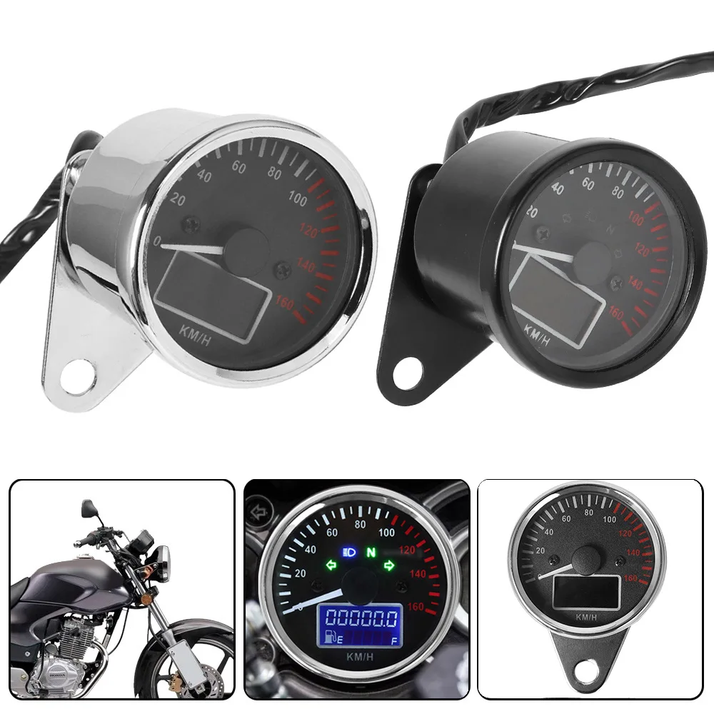 12V LCD Digital Motorcycle Speedometer Odometer Indicator Speed Meter Dash Board Instruments Gear Universal for Honda Yamaha