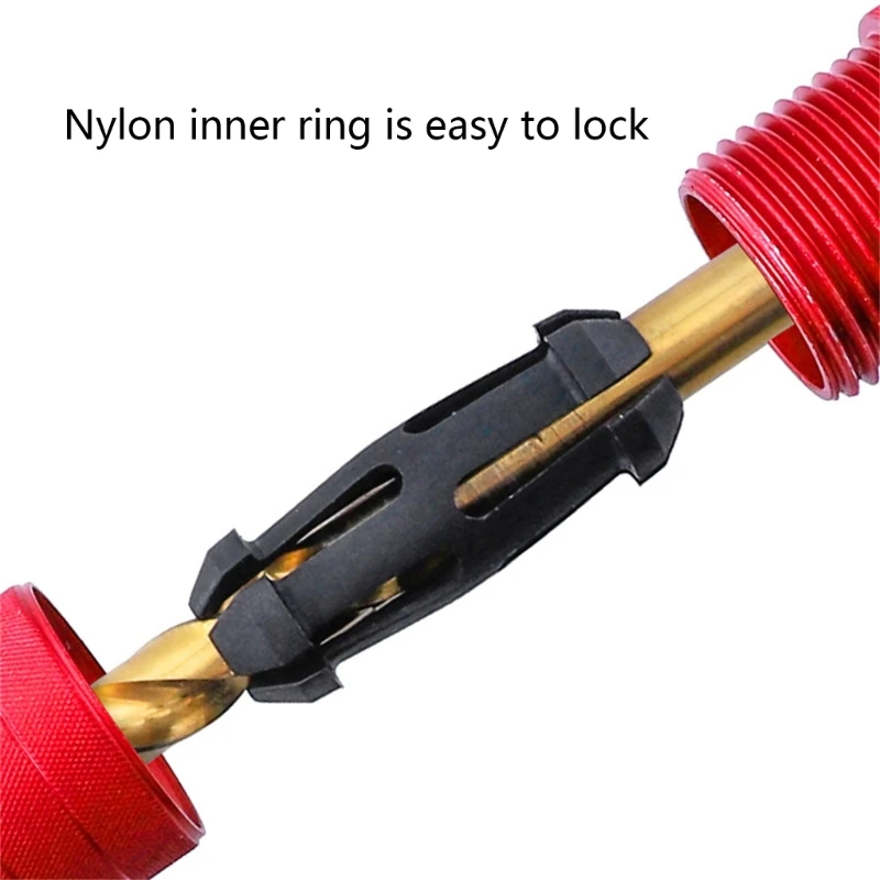 1PC Drill Bit Stop Collar Drill Depth Stop for Drill Bits Aluminum Drill Stop for Woodworking Hand Tools Red