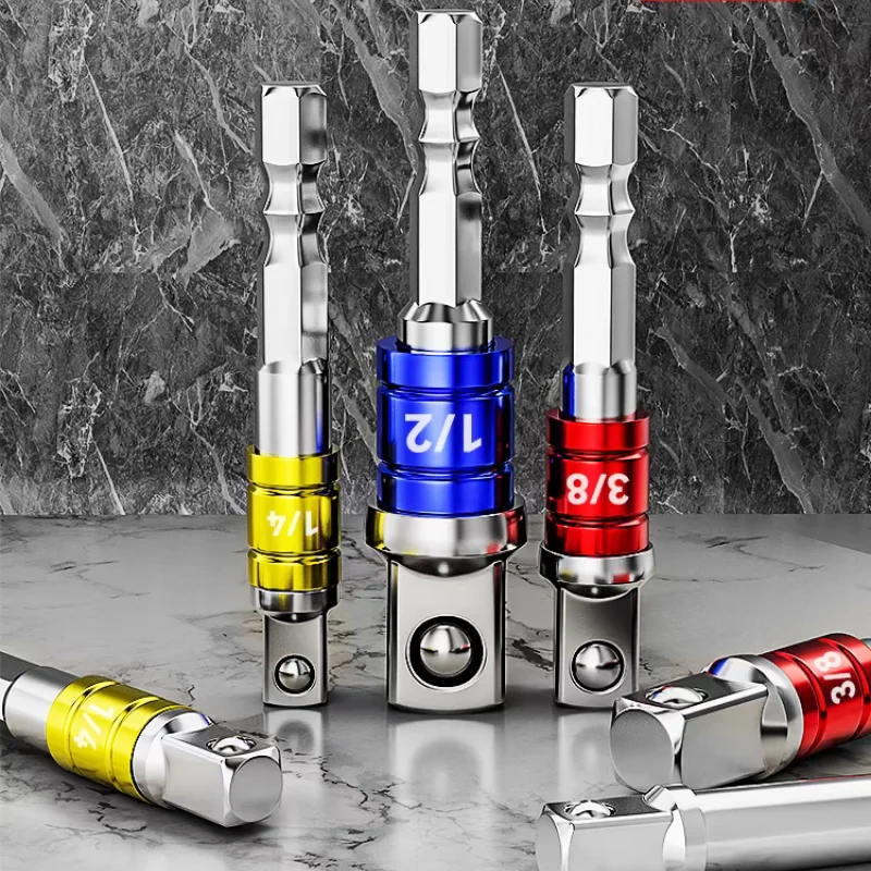 

3 шт., цветная шестигранная отвертка, удлинитель с квадратной головкой, набор инструментов для электрической отвертки