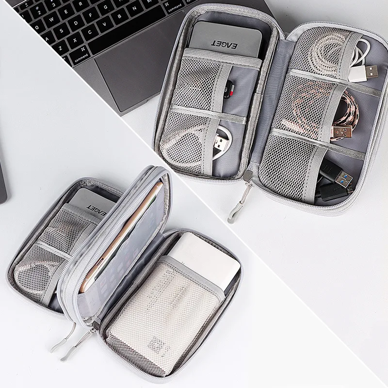 New Cosmetic Bag Charger Data Cable Storage Bag U Disk Mobile Hard Disk Mobile Phone Bag Earphone Digital Finishing Box