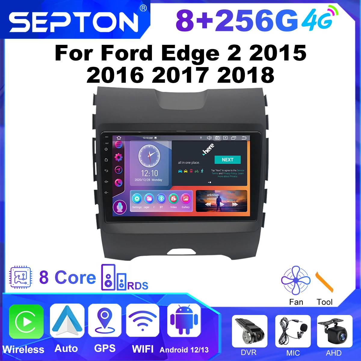 

SEPTON Android Car Radio for Ford Edge 2 2015 2016 2017 2018 Multimedia Player GPS Video Autoradio Navi 4G 8core 2 Din Carplay